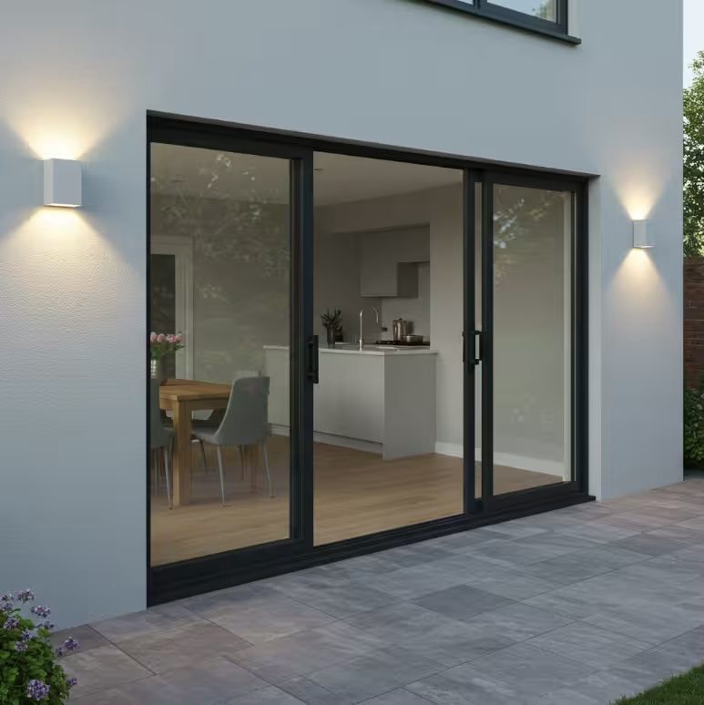 Sliding door with garden view